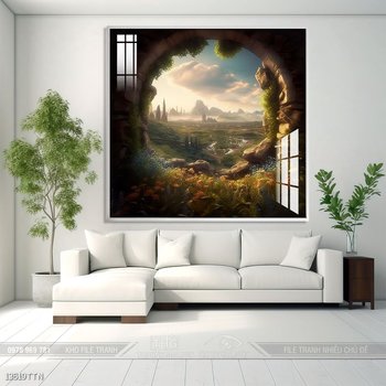 Tranh phong thủy nước non tuyệt đẹp