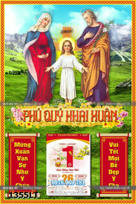File lịch tết công giáo chúa giêsu đức mẹ maria gia đình nhà thánh 1355LT
