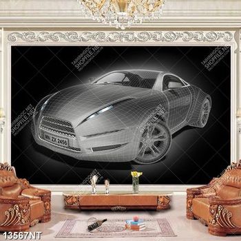 Tranh mô hình 3D xe ô tô