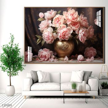 Mẫu tranh bình hoa nghệ thuật decor tường