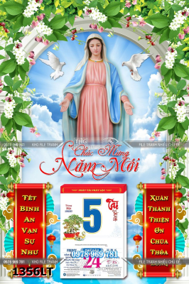 File lịch tết công giáo đức mẹ maria chúa giêsu chúc mừng năm mới 1356LT
