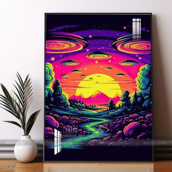 Tranh nghệ thuật phi hành gia treo trang trí tường