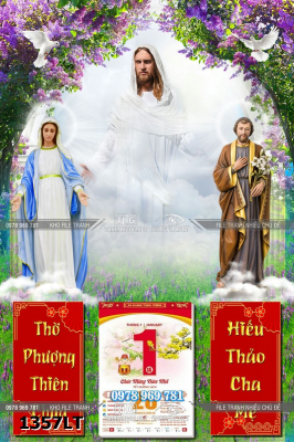 File khung lịch tết công giáo đức trinh nữ maria chúa giêsu và thánh giuse 1357LT