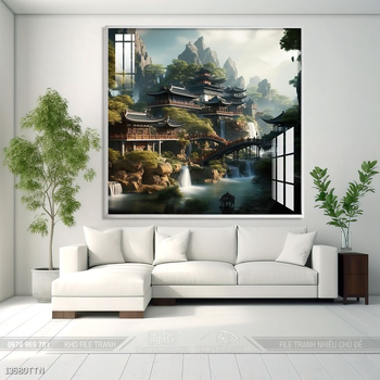 Tranh phong thủy sơn thủy đẹp