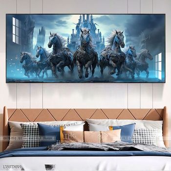 Tranh ngựa bát mã decor trang trí tường