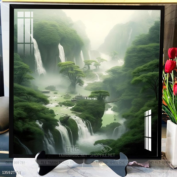 Tranh phong thủy phong cảnh thác nước thiên nhiên