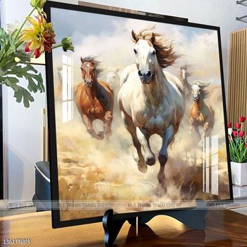 Tranh ngựa bát mã trang trí tường nhà