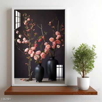 Mẫu tranh bình hoa mới nhất trang trí phòng khách, phòng ăn