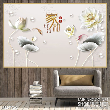 Tranh in hình sen ngọc