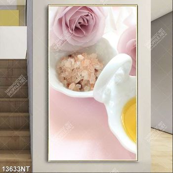 Tranh hoa hồng và muối đá spa