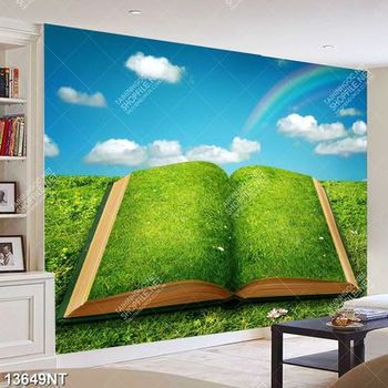 Tranh quyển sách xanh