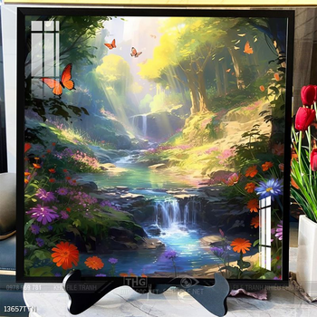 Tranh phong thủy phong cảnh thác nước thiên nhiên