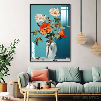 Tranh bình hoa độc đáo trang trí phòng khách