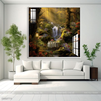 Tranh phong thủy nước non tuyệt đẹp