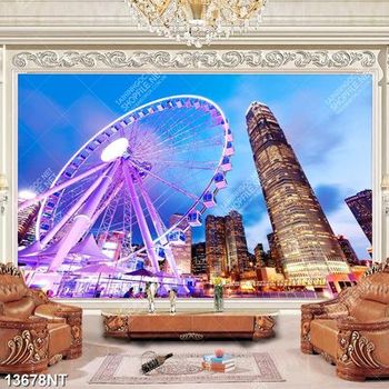 Tranh thành phố lên đèn 13678NT