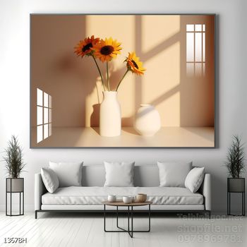 Tranh bình hoa nghệ thuật sang trọng