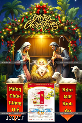 File khung lịch tết công giáo giáng sinh noel noen chúa giêsu sinh ra đời đức mẹ maria 1367LT