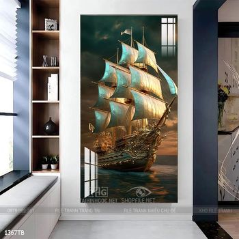 Tranh thuận buồm xuôi gió treo tường