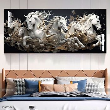 Tranh ngựa bát mã decor trang trí tường