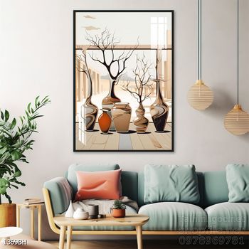 File tranh bình hoa đẹp decor tường nhà trang trí