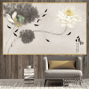 Tranh vector sen trắng