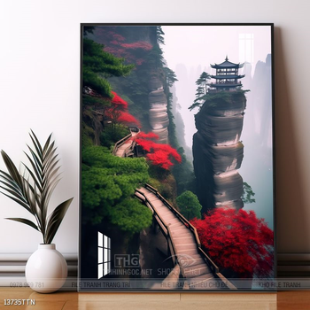 Tranh phong thủy phong cảnh thác nước thiên nhiên