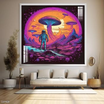 Tranh nghệ thuật phi hành gia treo trang trí tường