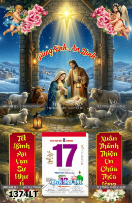 File lịch tết công giáo chúa giáng sinh noel noen máng cỏ đức mẹ maria 1374LT