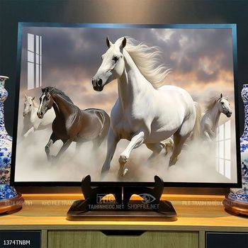 Tranh ngựa bát mã trang trí tường nhà