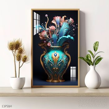 Tranh bình hoa hiện đại treo tường sang trọng ý nghĩa