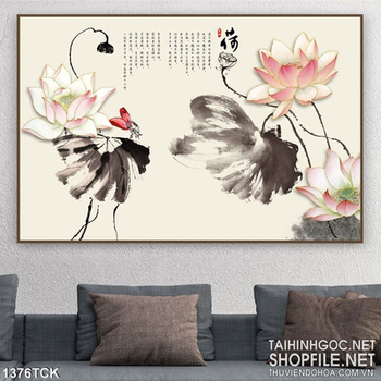 Tranh sen màu nước