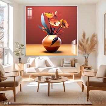 Tranh bình hoa đẹp trang trí tường