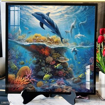 Tranh treo tường cá heo dễ thương