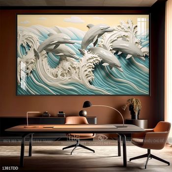 Tranh treo tường những chú cá heo đáng yêu
