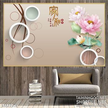 Tranh in kính sen nở