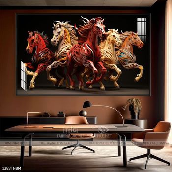 Tranh ngựa bát mã trang trí tường nhà