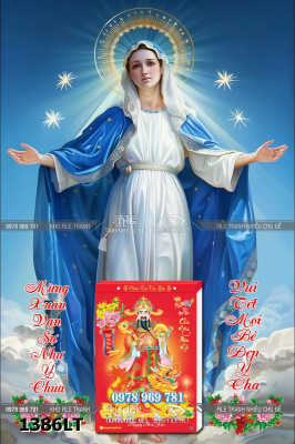 File khung ảnh lịch tết công giáo đức mẹ maria ngày lễ phục sinh 1386LT