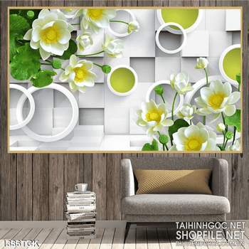 Tranh hoa sen xanh ngọc bích