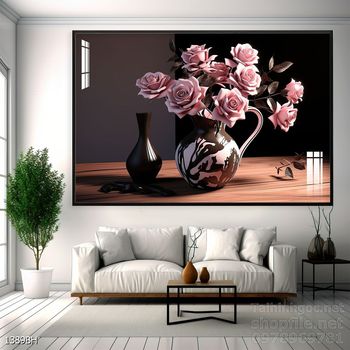 Tranh bình hoa đẹp tinh tế mẫu mới nhất