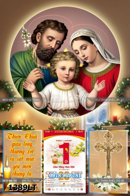File lịch tết công giáo đức chúa giêsu đức mẹ maria gia đình thánh gia 1389LT