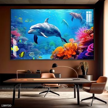 Tranh treo tường cá heo đại dương