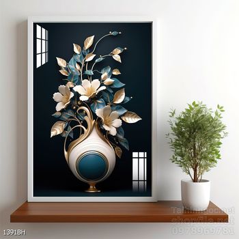 Tranh bình hoa đẹp decor trang trí tường