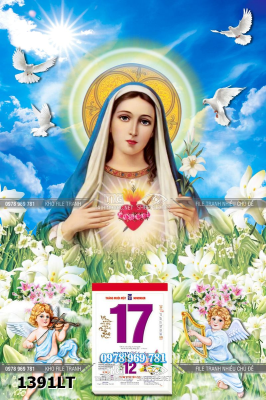 File lịch tết công giáo đức trinh nữ maria hào quang tỏa sáng 1391LT
