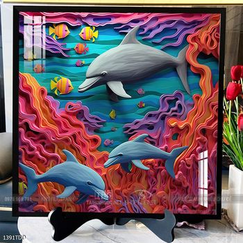 Tranh treo tường những chú cá heo đáng yêu