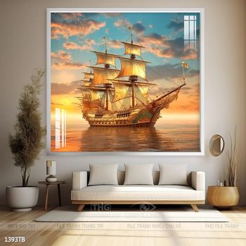 Tranh thuyền buồm và cảnh biển