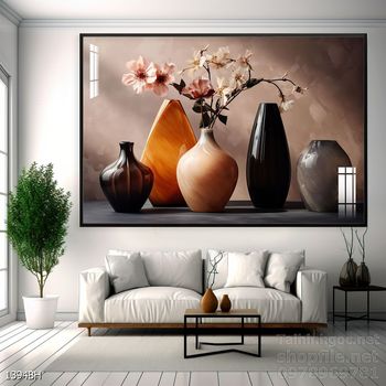 Mẫu tranh bình hoa nghệ thuật decor trang trí tường