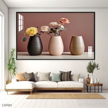 Mẫu tranh bình hoa đẹp hiện đại trang trí tường nhà