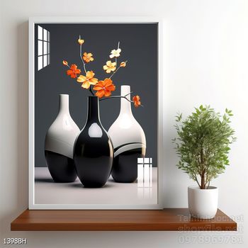 Tranh bình hoa nghệ thuật sang trọng
