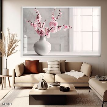 File tranh bình hoa đẹp decor tường nhà trang trí