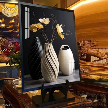 Tranh bình hoa hiện đại treo tường sang trọng ý nghĩa